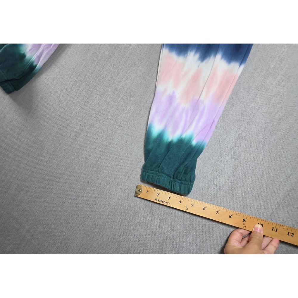 Wildfox Jogger Sweatpants Womens Large Blue Tie Dye Fleece Lounge Pants - Picture 11 of 16